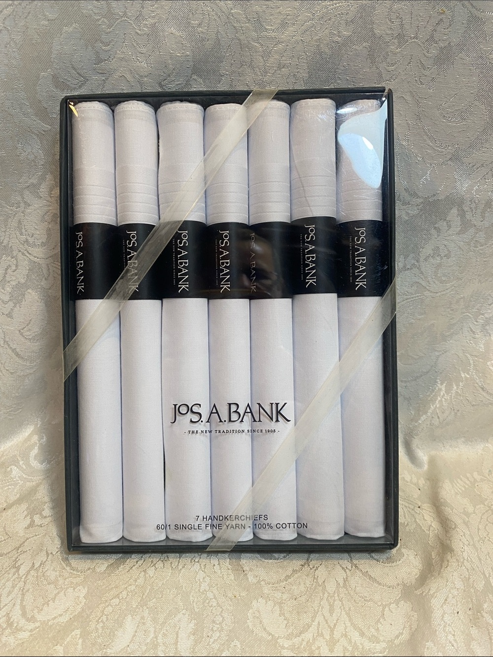 Jos. A. Bank White Cotton Handkerchief Set - 7 Pack